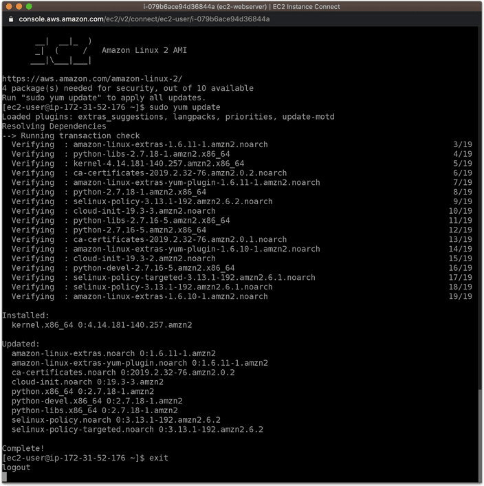 AWS online SSH console